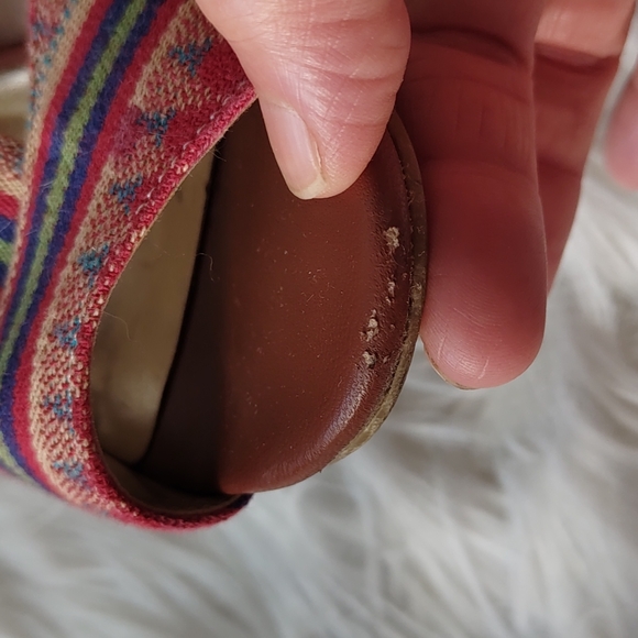 ❤️ Aztec pattern chunky Bohemian heels size 7 - Picture 8 of 9
